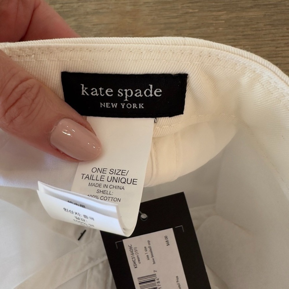 KATE SPADE New York Bow Baseball Cap-Preppy Designer Hat-White-NWT-MSRP $78 - Picture 11 of 16